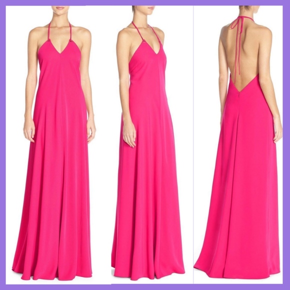 NWT! $328 Jill Jill Stuart Halter Crepe Gown Peony [ SZ 2 ]‎ - Picture 9 of 9